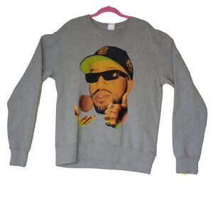 Larry June Made Orange Print Tour 2021 Crewneck Sweatshirt Sz M Gray